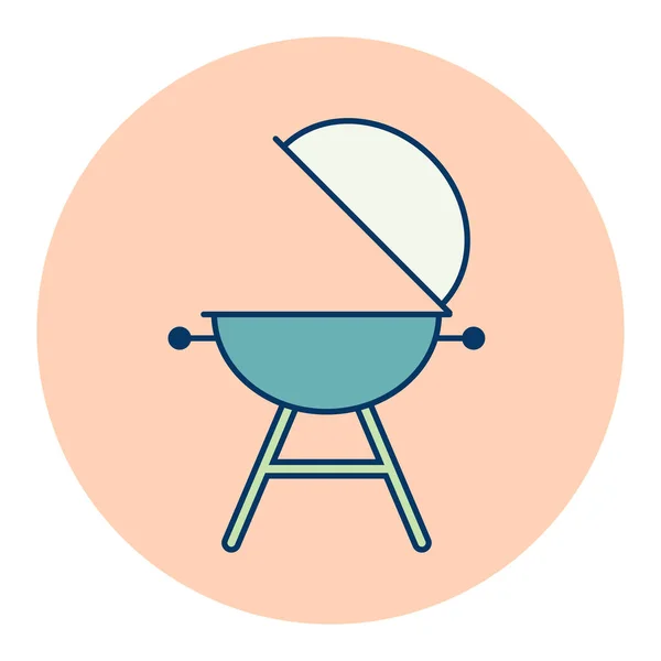 Grill Barbecue Cuisinière Vecteur Plat Icône Symbole Graphique Pour Conception — Image vectorielle