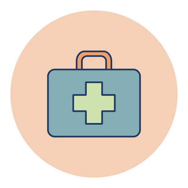 Ícone Plano Vetor Primeiros Socorros Medicina Cuidados Saúde Sinal Apoio — Vetor de Stock