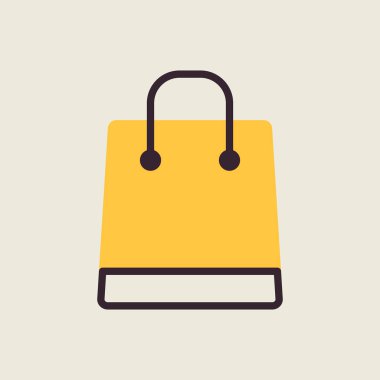 Alışveriş poşeti ikonu. E-ticaret tabelası. Web sitenizin tasarımı için grafik sembolü, logo, uygulama, UI. Vektör illüstrasyonu, EPS10.