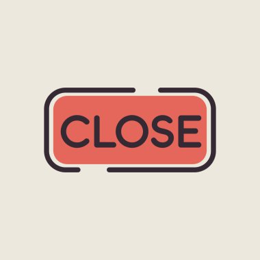 İşaret simgesini kapat. E-ticaret tabelası. Web sitenizin tasarımı için grafik sembolü, logo, uygulama, UI. Vektör illüstrasyonu, EPS10.