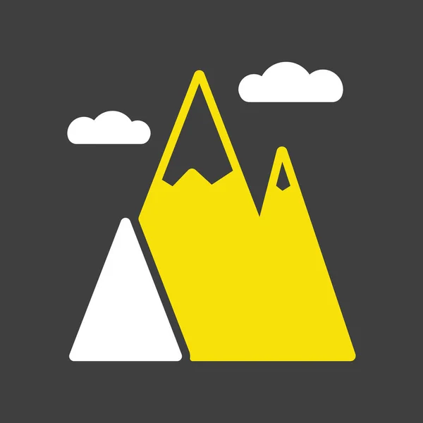 Berge Vektor Glyphen Symbol Naturzeichen Grafik Symbol Für Reise Und — Stockvektor