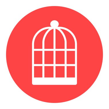 Boş kuş kafesi vektör simgesi. Evcil hayvan işareti. Evcil hayvan ve veteriner web sitesi ve uygulama tasarımı, logo, uygulama, UI için grafik sembolü