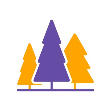 Kozalaklı orman vektör sembolü. Doğa işareti. Seyahat ve turizm web sitesi ve uygulama tasarımı, logo, uygulama, UI için grafik sembolü