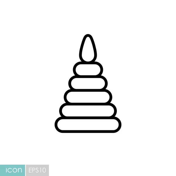 Pyramid Toy Vector Isolated Icon Graph Symbol Children Newborn Babies — Stock Vector