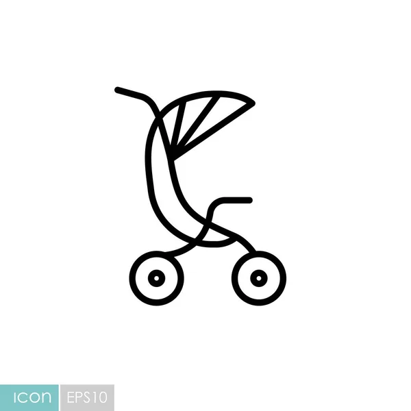 Poussette Bébé Icône Vectorielle Chariot Symbole Graphique Pour Les Enfants — Image vectorielle