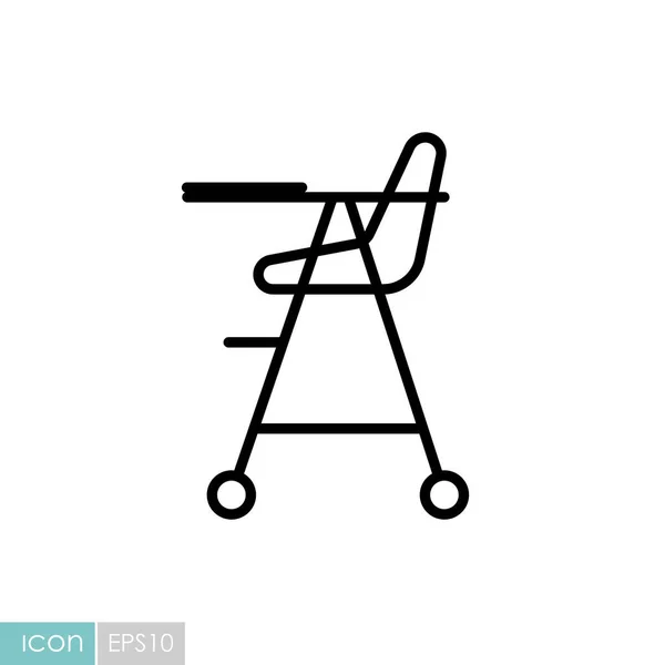 Chaise Bébé Vecteur Icône Isolée Symbole Graphique Pour Les Enfants — Image vectorielle
