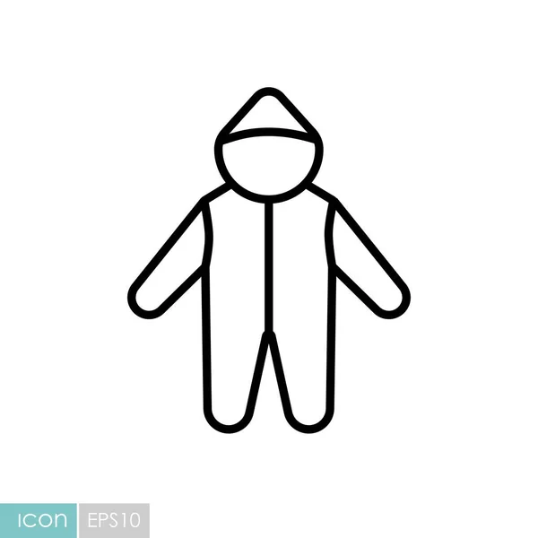 Bebé Icono Del Vector Del Traje Corporal Baby Romper Símbolo — Archivo Imágenes Vectoriales