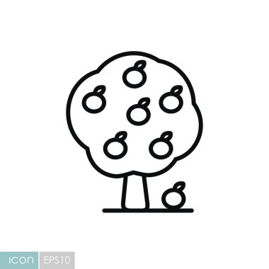 Elma ağacı izole vektör simgesi. Tarım, bahçe ve bitkiler için grafik sembolü Web sitesi ve uygulama tasarımı, logo, uygulama, UI