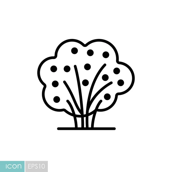 Gartenstrauch Mit Beeren Vektor Symbol Grafik Symbol Für Landwirtschaft Garten — Stockvektor