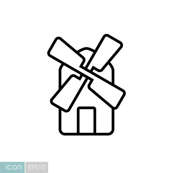 Значок Ветряной Мельницы Знак Сельского Хозяйства Графический Символ Вашего Веб — стоковый вектор