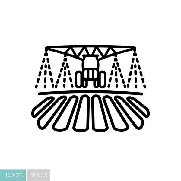 Arrosage Tracteur Icône Sol Champ Fertilisant Panneau Agricole Symbole Graphique — Image vectorielle