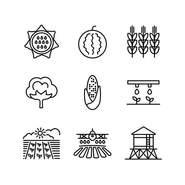 Значок Поля Фермы Знак Сельского Хозяйства Графический Символ Вашего Веб — стоковый вектор
