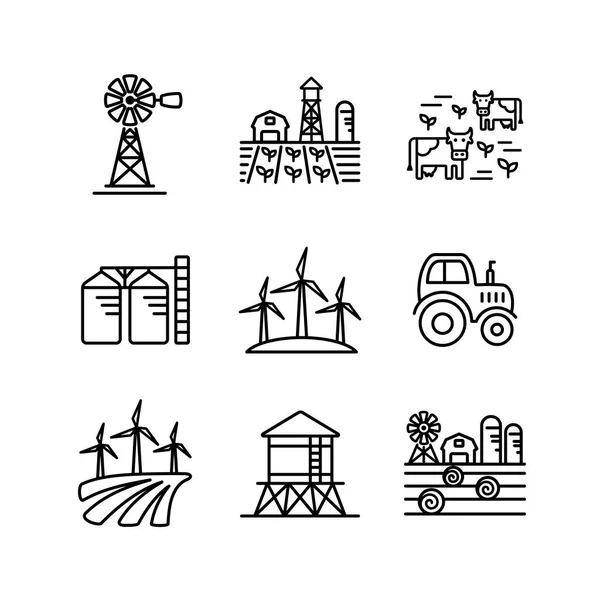 Ikona Pola Farmy Znak Rolnictwa Symbol Graficzny Dla Projektu Strony — Wektor stockowy