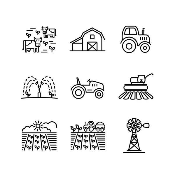 Campo Granja Icono Signo Agricultura Símbolo Gráfico Para Diseño Sitio — Vector de stock
