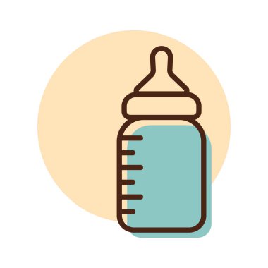 Bebek besleme şişe vektör simgesi. Çocuklar ve yeni doğmuş bebekler için grafik sembolü Web sitesi ve uygulama tasarımı, logo, uygulama, UI