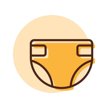 Bebek bezi tasarımı ikonu izole edildi. Çocuklar ve yeni doğmuş bebekler için grafik sembolü Web sitesi ve uygulama tasarımı, logo, uygulama, UI