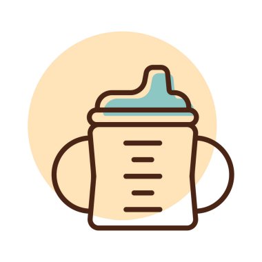 Yürüyen bebek bardak vektör ikonu. Çocuklar ve yeni doğmuş bebekler için grafik sembolü Web sitesi ve uygulama tasarımı, logo, uygulama, UI