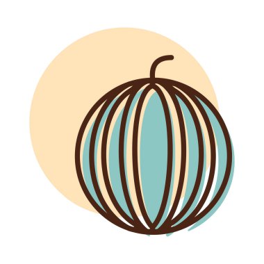 Karpuz yassı simgesi. Tarım işareti. Web sitenizin tasarımı için grafik sembolü, logo, uygulama, UI. Vektör illüstrasyonu, EPS10.