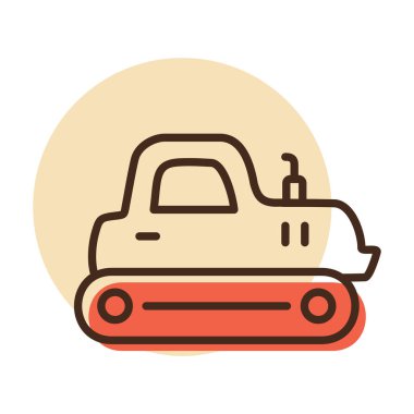 Traktör sürüngen ikonu. Tarım işareti. Web sitenizin tasarımı için grafik sembolü, logo, uygulama, UI. Vektör illüstrasyonu, EPS10.