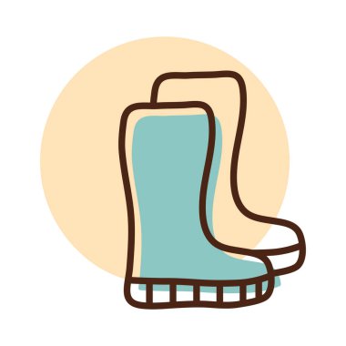 Lastik botlar izole edilmiş vektör simgesi. Tarım, bahçe ve bitkiler için grafik sembolü Web sitesi ve uygulama tasarımı, logo, uygulama, UI