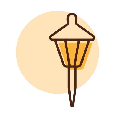 Küçük bahçe ışığı vektör simgesi. Güneş enerjili lamba işareti. Tarım, bahçe ve bitkiler için grafik sembolü Web sitesi ve uygulama tasarımı, logo, uygulama, UI