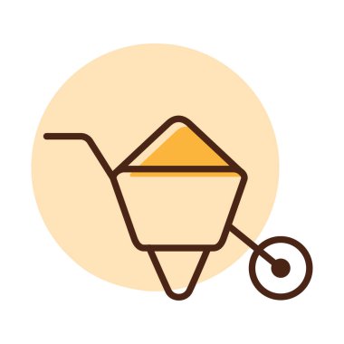 Bahçe arabası vektörü ikonu izole edildi. Tarım, bahçe ve bitkiler için grafik sembolü Web sitesi ve uygulama tasarımı, logo, uygulama, UI