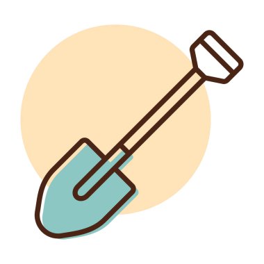 Bahçe küreği izole vektör ikonu. Tarım, bahçe ve bitkiler için grafik sembolü Web sitesi ve uygulama tasarımı, logo, uygulama, UI