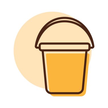 Bahçe plastik kova vektör ikonu. Tarım, bahçe ve bitkiler için grafik sembolü Web sitesi ve uygulama tasarımı, logo, uygulama, UI