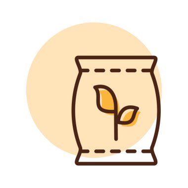 Gübre torbası izole edilmiş vektör simgesi. Tarım, bahçe ve bitkiler için grafik sembolü Web sitesi ve uygulama tasarımı, logo, uygulama, UI