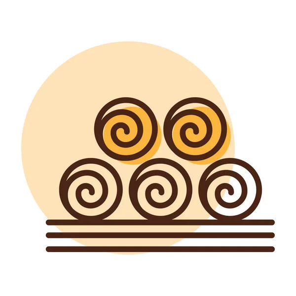 Значок Круглих Сіносових Тюків Знак Сільського Господарства Символ Графіку Дизайну — стоковий вектор