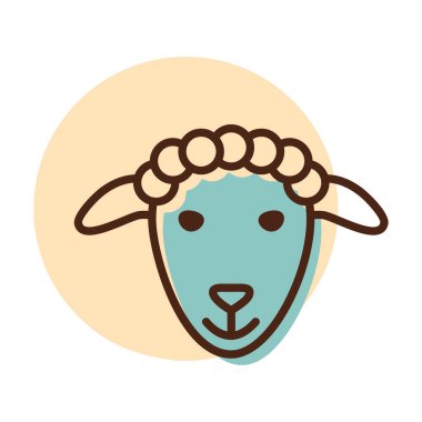 Koyun simgesi. Çiftlik hayvanı vektör çizimi. Tarım işareti. Web sitenizin tasarımı için grafik sembolü, logo, uygulama, UI. EPS10.