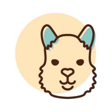 Lama ikonu. Hayvan kafası vektör sembolü. Tarım işareti. Web sitenizin tasarımı için grafik sembolü, logo, uygulama, UI. EPS10.