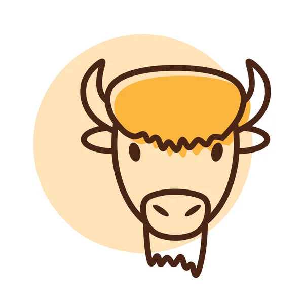Bison Ikona Wołu Bizona Wektor Głowy Zwierzęcia Znak Rolnictwa Symbol — Wektor stockowy