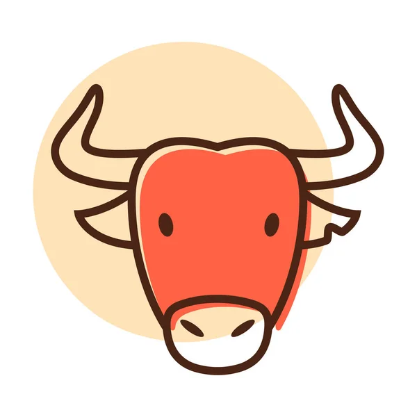 Hiszpańska Ikona Byka Bawoła Wektor Głowy Zwierzęcia Znak Rolnictwa Symbol — Wektor stockowy