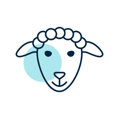 Koyun ikonu izole edildi. Çiftlik hayvanı vektör çizimi. Tarım işareti. Web sitenizin tasarımı için grafik sembolü, logo, uygulama, UI. EPS10.