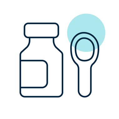 Şurup ilacı şişesi izole edilmiş vektör ikonu. İlaç ve sağlık sigortası, tıbbi destek işareti. Tıbbi web sitesi ve uygulama tasarımı için grafik sembolü, logo, uygulama, UI