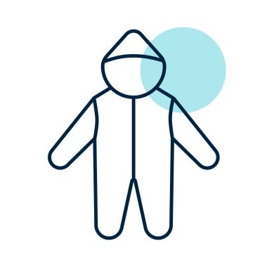 Bebek giysisi izole edilmiş vektör ikonu. Bebek Romper. Çocuklar ve yeni doğmuş bebekler için grafik sembolü Web sitesi ve uygulama tasarımı, logo, uygulama, UI