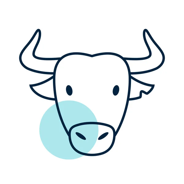Spanish Bull Buffalo Isolated Icon Animal Head Vector Agriculture Sign — Stock Vector