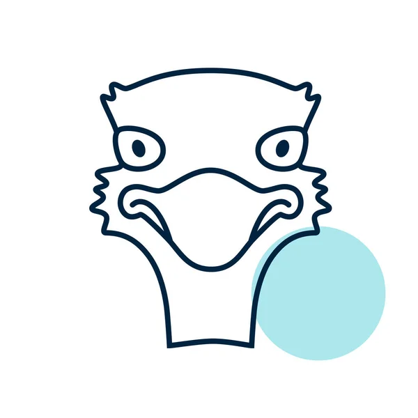 Ostrich 고립된 아이콘 동물의 표지판 사이트 디자인을 그래프 입니다 Eps10 — 스톡 벡터