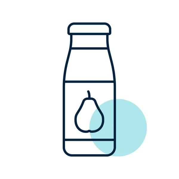 Bottle Pear Juice Vector Icon Graph Symbol Children Newborn Babies — Stock Vector