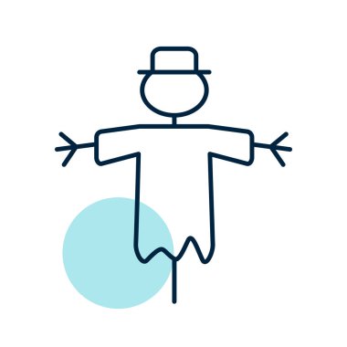 Korkuluk vektör tasarımı simgesi. Tarım, bahçe ve bitkiler için grafik sembolü Web sitesi ve uygulama tasarımı, logo, uygulama, UI