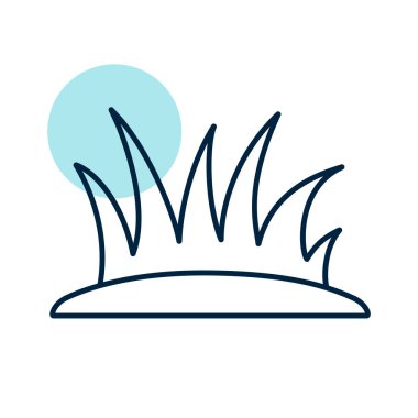 Çim çimen vektör simgesi. Gazon işareti. Tarım, bahçe ve bitkiler için grafik sembolü Web sitesi ve uygulama tasarımı, logo, uygulama, UI