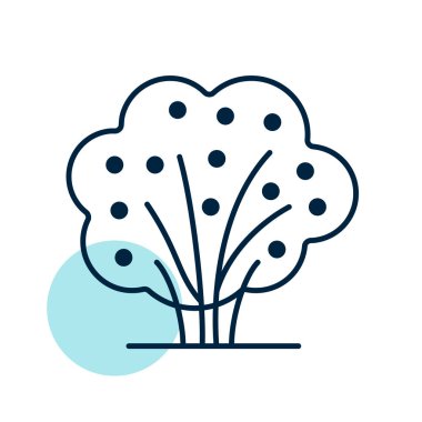 Böğürtlenli bahçe çalılığı izole edilmiş vektör ikonu. Tarım, bahçe ve bitkiler için grafik sembolü Web sitesi ve uygulama tasarımı, logo, uygulama, UI