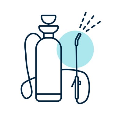 Bahçe spreyi vektör simgesi. Tarım, bahçe ve bitkiler için grafik sembolü Web sitesi ve uygulama tasarımı, logo, uygulama, UI