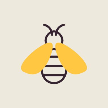 Bal arısı yassı ikonu. Çiftlik hayvanı işareti. Web sitenizin tasarımı için grafik sembolü, logo, uygulama, UI. Vektör illüstrasyonu