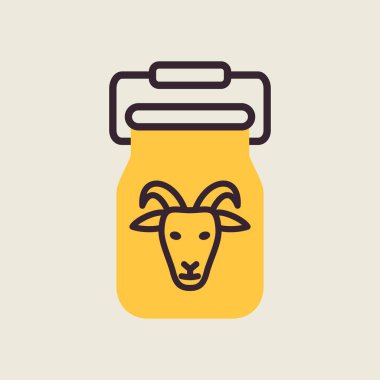 Süt konteyneri düz simge için. Çiftlik hayvanı işareti. Web sitenizin tasarımı için grafik sembolü, logo, uygulama, UI. Vektör illüstrasyonu