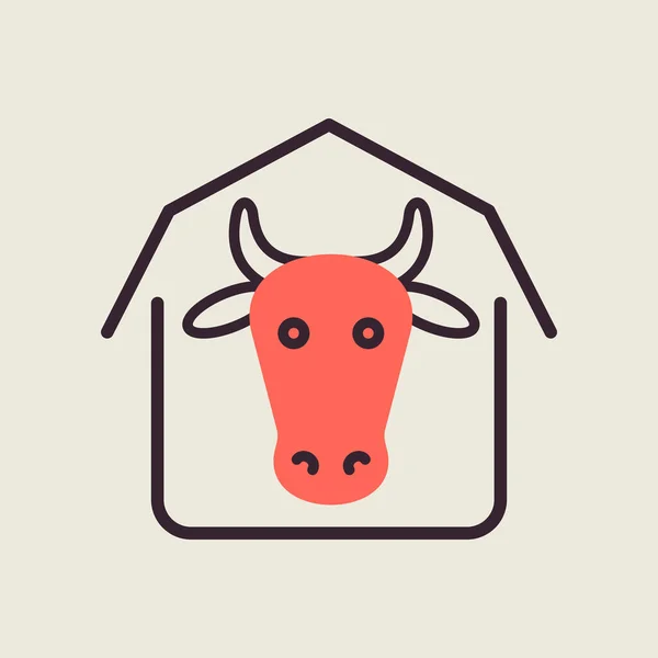 Cowshed Płaska Ikona Znak Zwierząt Gospodarskich Symbol Graficzny Dla Projektu — Wektor stockowy