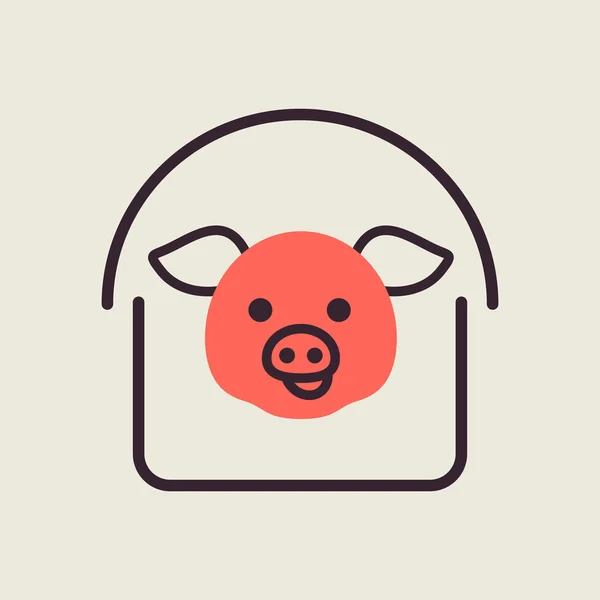 Pigsty Flat Icon Farm Animal Sign Graph Symbol Your Web — Stock Vector