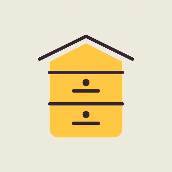 Beehive Flat Icon Farm Animal Sign Graph Symbol Your Web — Stock vektor