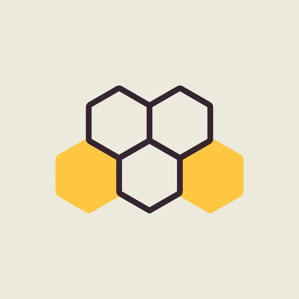Honeycomb Bee Flat Icon Farm Animal Sign Graph Symbol Your — Vettoriale Stock